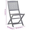 vidaXL Outdoor Chair Set of 2 Grey, Anthracite Solid Acacia wood