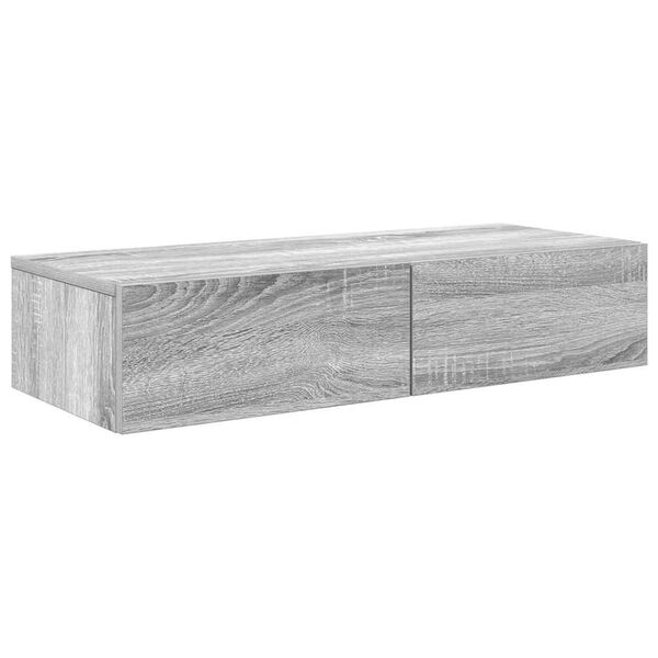vidaXL Wall Shelf Grey sonoma Engineered wood Medium Wall Shelf