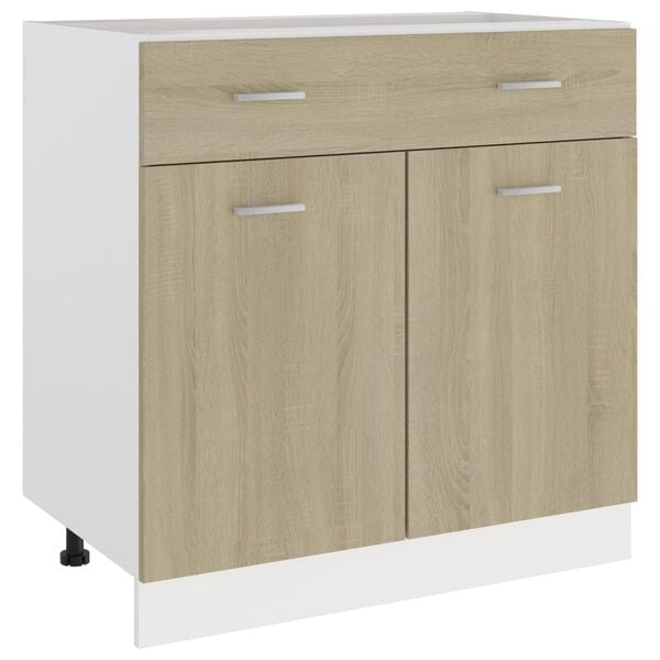 vidaXL Drawer Bottom Cabinet Sonoma Oak Engineered Wood Medium