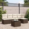 vidaXL Garden Sofa Set Brown PE rattan 6-Piece Set Modular