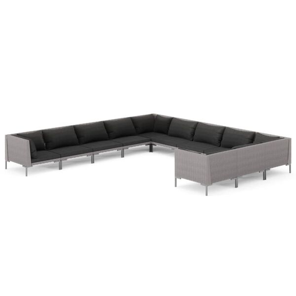 vidaXL Garden Lounge Set Dark grey, Black