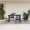 vidaXL Garden Dining Set Black Powder-Coated Steel Medium Stackable