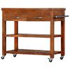 vidaXL Kitchen Trolley 39.4"x18.9"x35" Solid Wood Acacia