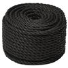 vidaXL Work Rope Black 0.47 " 328.1 ' Polypropylene
