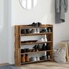 vidaXL Shoe Rack Old Wood Engineered Wood Compact Shoe Rack