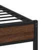 vidaXL Bed Frame Brown Oak Steel, Engineered Wood Full Bed Frame