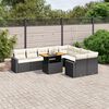 vidaXL Garden Sofa Set Black and Cream White