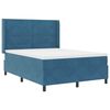 vidaXL Box Spring Bed with Headboard Blue 55.12 x 74.80 in Velvet