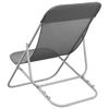 vidaXL Beach Chair Grey Textilene, Powder-coated Steel
