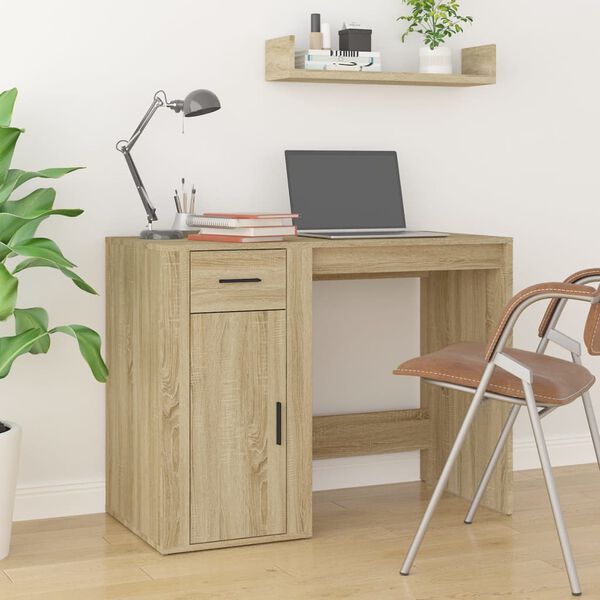 vidaXL Desk Sonoma Oak Engineered Wood 39.4 x 19.3 x 29.5 in