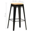 vidaXL Bar Stool Set of 4 Black and brown