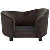 vidaXL Dog Sofa Brown Plush 27.2 x 19.3 x 15.7 in Removable Covers