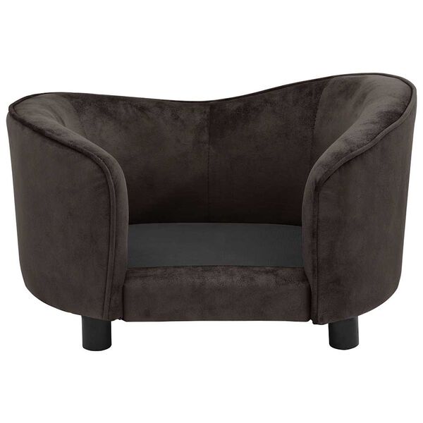 vidaXL Dog Sofa Brown Plush 27.2 x 19.3 x 15.7 in Removable Covers