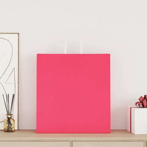 vidaXL Paper Bags 50 pcs with Handles Pink 45x17x48 cm