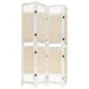 vidaXL 4-Panel Room Divider Cream 55.1x65.0" Fabric