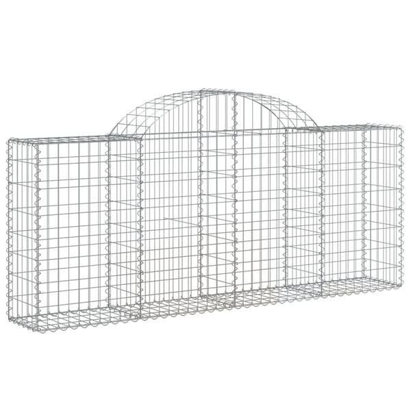 vidaXL Gabion Basket Set of 8 Silver Galvanized Iron Large Durable