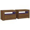 vidaXL Bedside Cabinet Set of 2 Brown Oak Engineered wood Medium