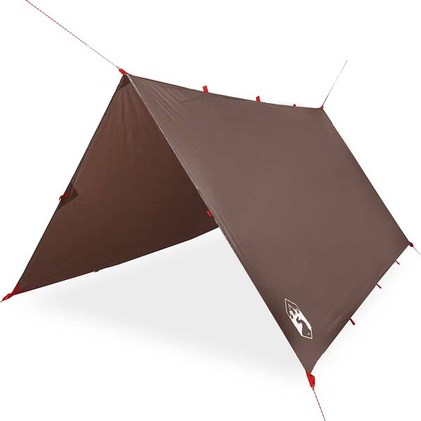 vidaXL Camping Tarp Brown 144.1x120.5" Waterproof