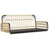 vidaXL Swing Bench Brown, Black, Cream White PE rattan, Powder-coated steel