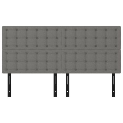 vidaXL Headboards 4 pcs Dark Gray 31.5"x2"x30.7"/34.6" Fabric