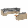 vidaXL Garden Sofa Set Beige PE rattan, powder-coated steel, acacia wood