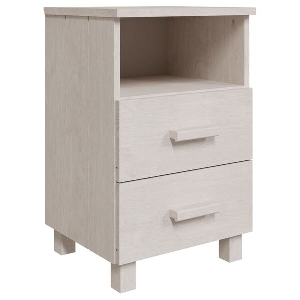 vidaXL Bedside Cabinet Set of 2 White Solid pinewood, MDF Compact