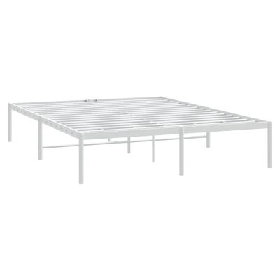 vidaXL Metal Bed Frame White 59.1"x78.7"