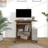 vidaXL Computer Desk Smoked Oak Engineered Wood Compact Computer Desk