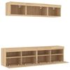 vidaXL 5 Piece TV Wall Units with LED Sonoma Oak Engineered Wood