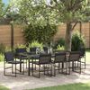 vidaXL Garden Dining Set 9 pcs Black Powder-Coated Steel