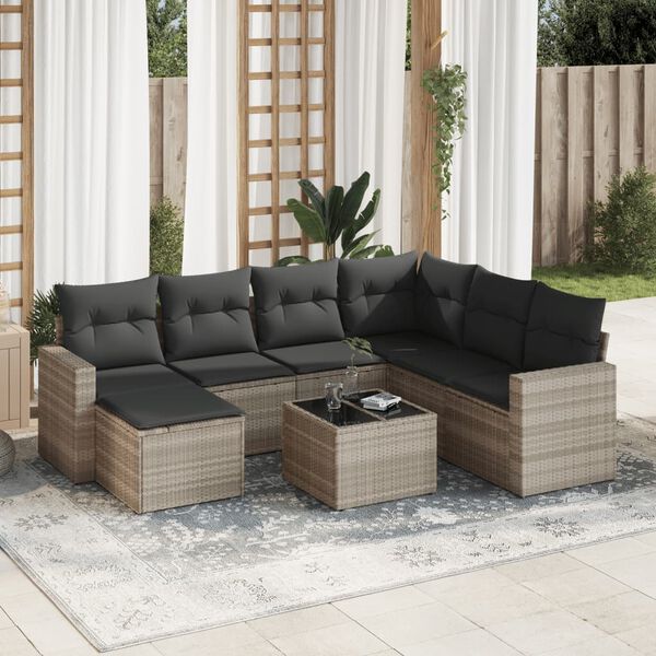 vidaXL Garden Sofa Set Light Grey