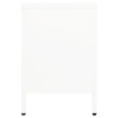 vidaXL TV Cabinet White 41.3"x13.8"x20.5" Steel and Glass