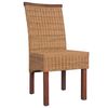 vidaXL Dining Chairs 6 pcs Brown Natural Rattan