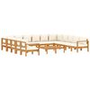 vidaXL Garden Sofa Set Cream white cushions with natural wood frame