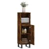 vidaXL Bathroom Cabinet Smoked Oak Engineered Wood, Iron Tall