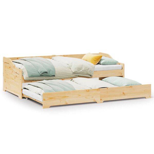 vidaXL Day Bed Natural wood Solid pinewood