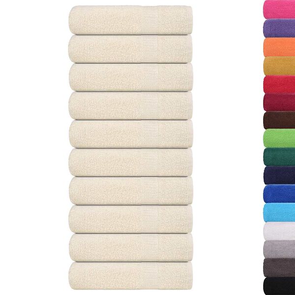 vidaXL Bath Towel Set of 10 Cream 100% cotton 39.4 x 59.1 in