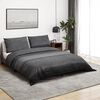 vidaXL Duvet Cover Set Set of 2 Dark Grey 100% Cotton 88.6 x 86.6 in