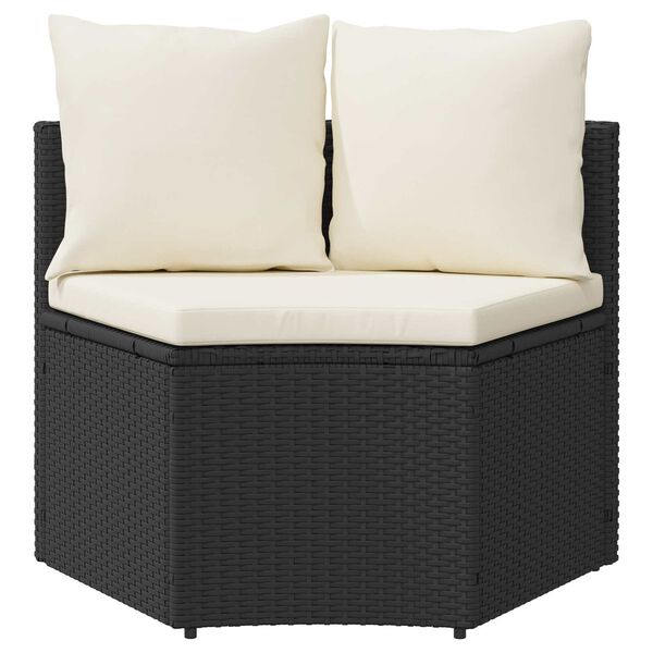 vidaXL 2 Piece Patio Sofa Set with Cushions Poly Rattan Black