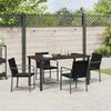 vidaXL Garden Dining Set 5 pcs Black Poly rattan