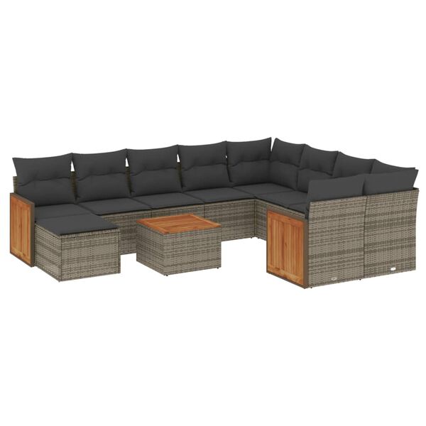 vidaXL Garden Sofa Set Grey, Dark Grey
