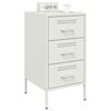 vidaXL Bedside Cabinet Set of 2 White Cold-rolled steel
