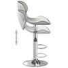 vidaXL Bar Stool White Faux leather, Chromed steel Medium Bar Stool