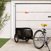vidaXL Pet Bike Trailer Black Oxford fabric, Iron, PVC Small Collapsible