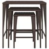 vidaXL Nesting Table Set of 3 Brown PE rattan, powder-coated steel