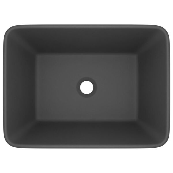 vidaXL Luxury Wash Basin Matt Dark Grey 16.1x11.8x4.7" Ceramic