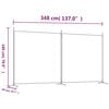 vidaXL 2-Panel Room Divider Anthracite 137"x70.9" Fabric