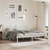 vidaXL Bed Frame White Steel Full Bed Frame Rectangular Modern