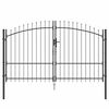 vidaXL Garden Gate with Lock Gray 175 x 300 cm Steel