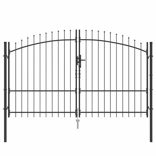 vidaXL Garden Gate with Lock Gray 175 x 300 cm Steel